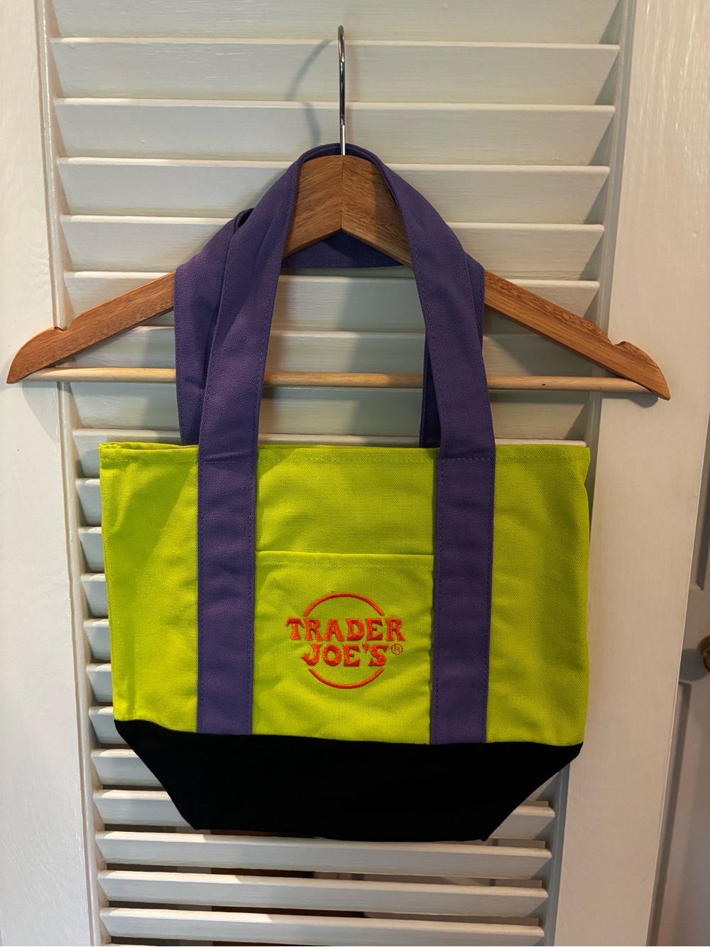 Trader Joe’s Halloween Lime & Purple Canvas Mini Tote Bag